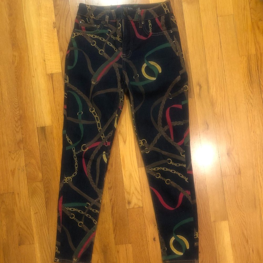Ralph Lauren Black Label Jeans with Chain & Rope Pattern Size 0